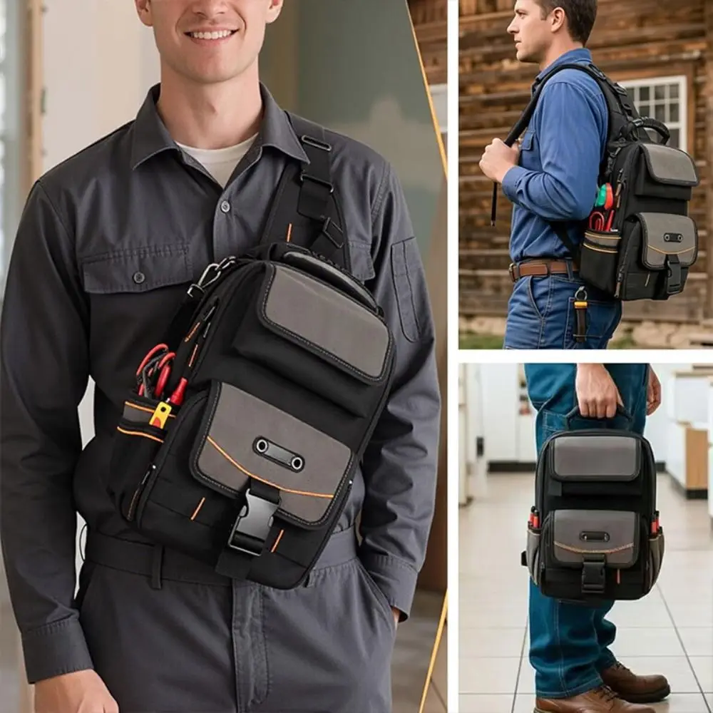 Wasserdichte Werkzeugtasche, robuste Werkzeugtasche mit mehreren Taschen, kompaktes Design, Mini-Werkzeugtasche für Techniker, Mechaniker, Elektriker – Detail 8