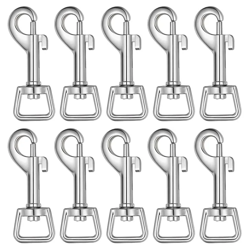 10 Piece Metal Rotating Eye Bolt Buckles, Dog Leash Buckles, Trigger Luggage Strap Buckles, Keychains