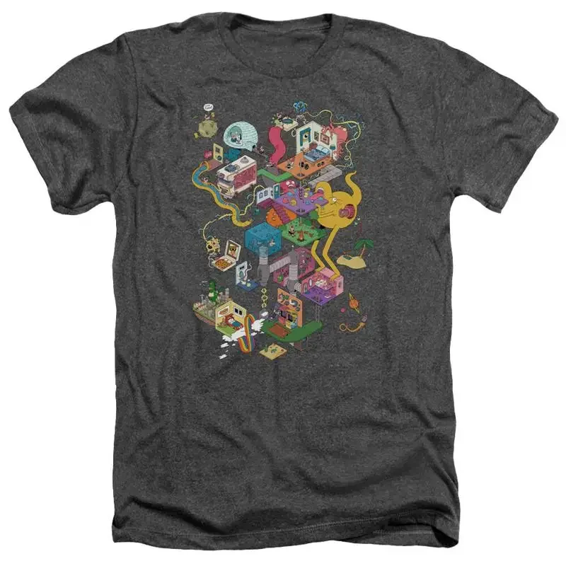 Camiseta masculina licenciada UNCLE GRANDPA INSIDE THE RV Heather T, tamanhos SM a 3XL