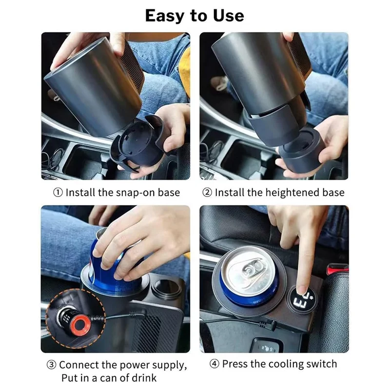 

2 In 1 Smart Cooling Cup Holder, Portable Car Cooling Cup Mug Glass Holder Practical Small Cooler Cools And Heats Drinks
