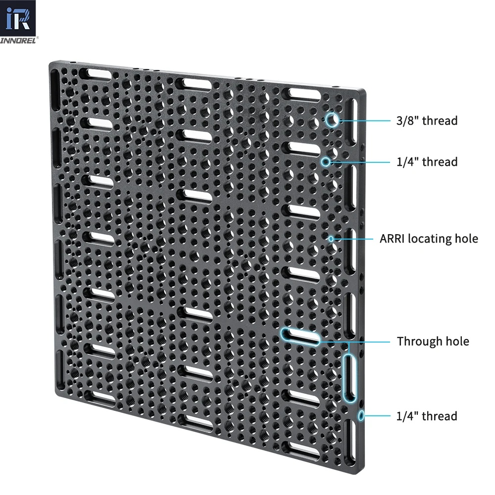 INNOREL 30 * 30 cm multifunktionale große Käseteller, Schaltmontageplatte mit integrierten ARRI-Positionierungslöchern für Stativ