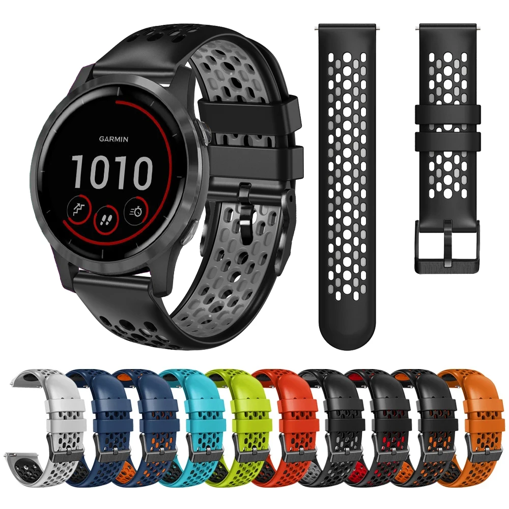 

Ремешок силиконовый дышащий спортивный для Garmin Vivoactive 4, сменный Браслет для наручных часов, 22 мм