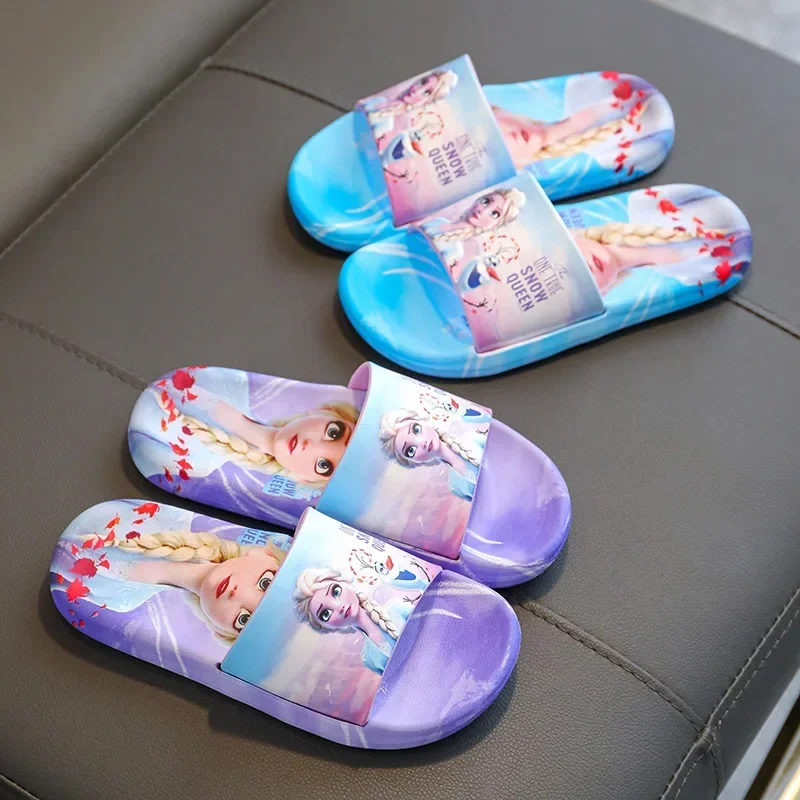 Miniso Kawaii Disney Barbie Children Slippers Kids Anime Cute Cartoon Summer Indoor Soft Bottom Non-slip Shoes