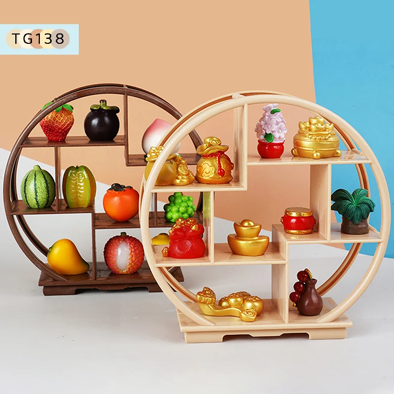 【Neu】1 Stück Puppenhaus-DIY-Zubehör Miniatur-Bogu-Leerregal Mini-Präsentationsständer Aufbewahrungsregal Modellspielzeug Szenendekoration