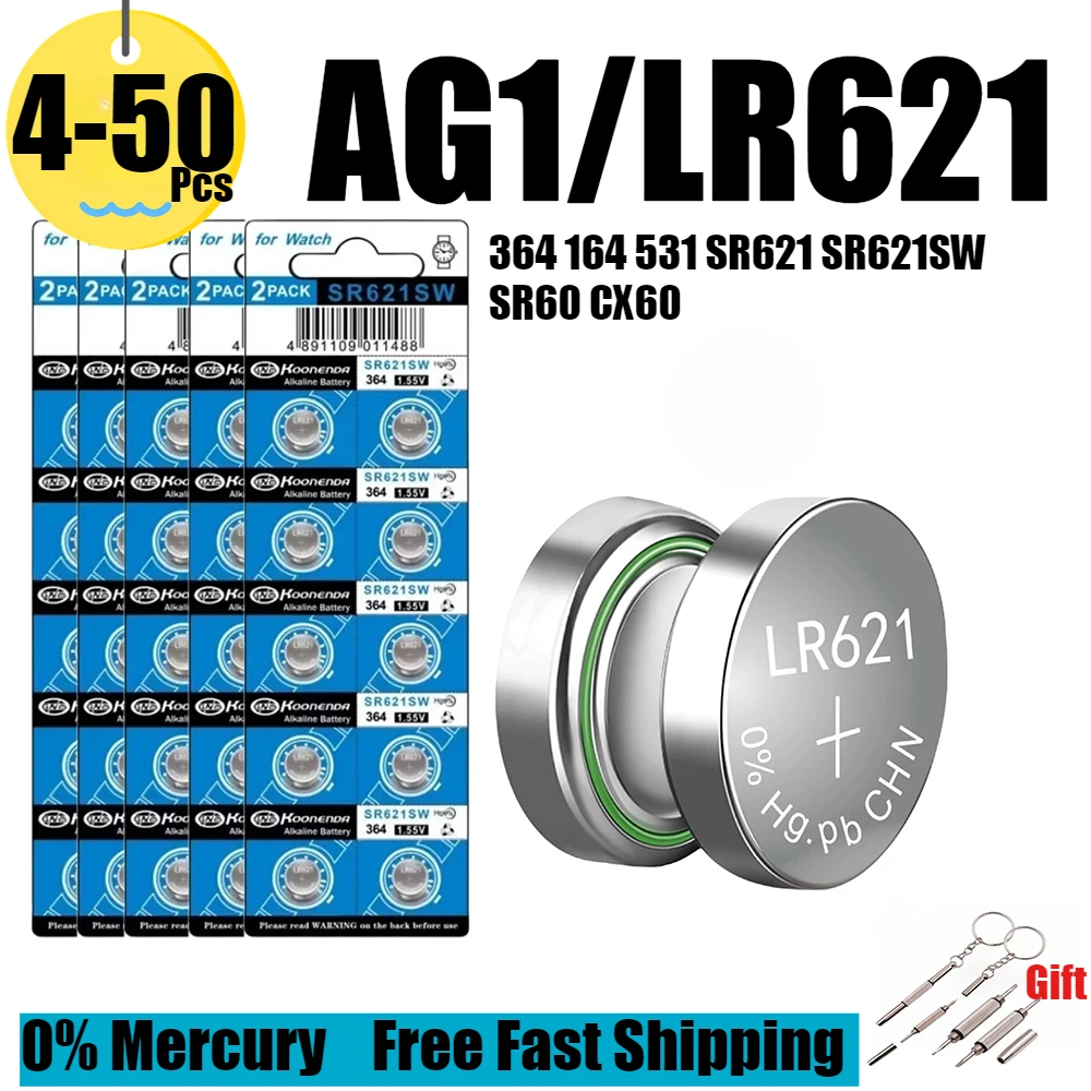 4-50Pcs 1.55V AG1 L…