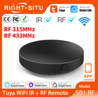 Tuya WiFi IR RF Remote Control 315MHz 433MHz APP Remote Control For All Air Conditioner TV LG SmartLife Work with Yandex Alexa