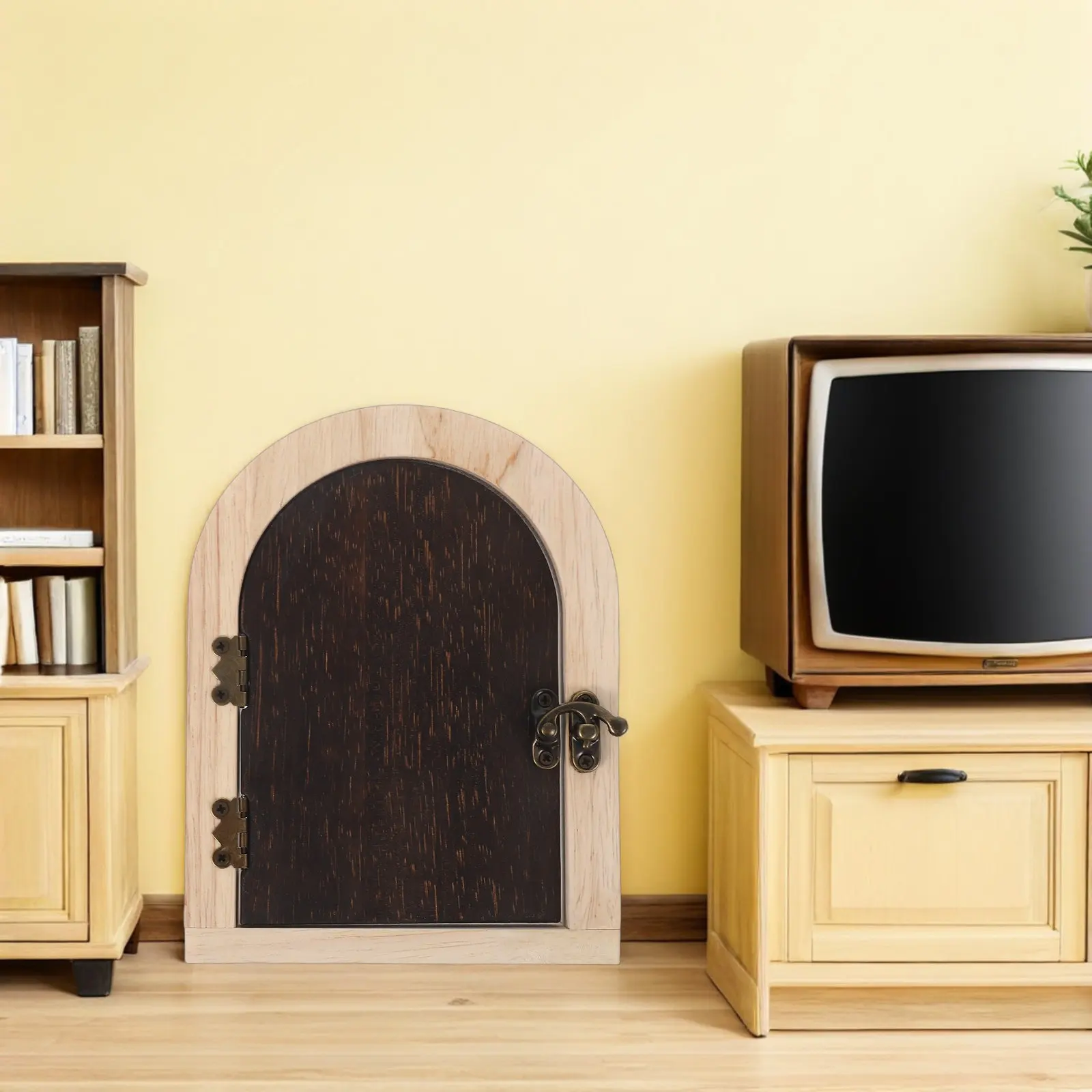 

Fairy Door Outlet Cover Wooden Socket Decoration Childproof Plug Guard Flip Door Safety Cover Pet Proof Protector for Kids Room