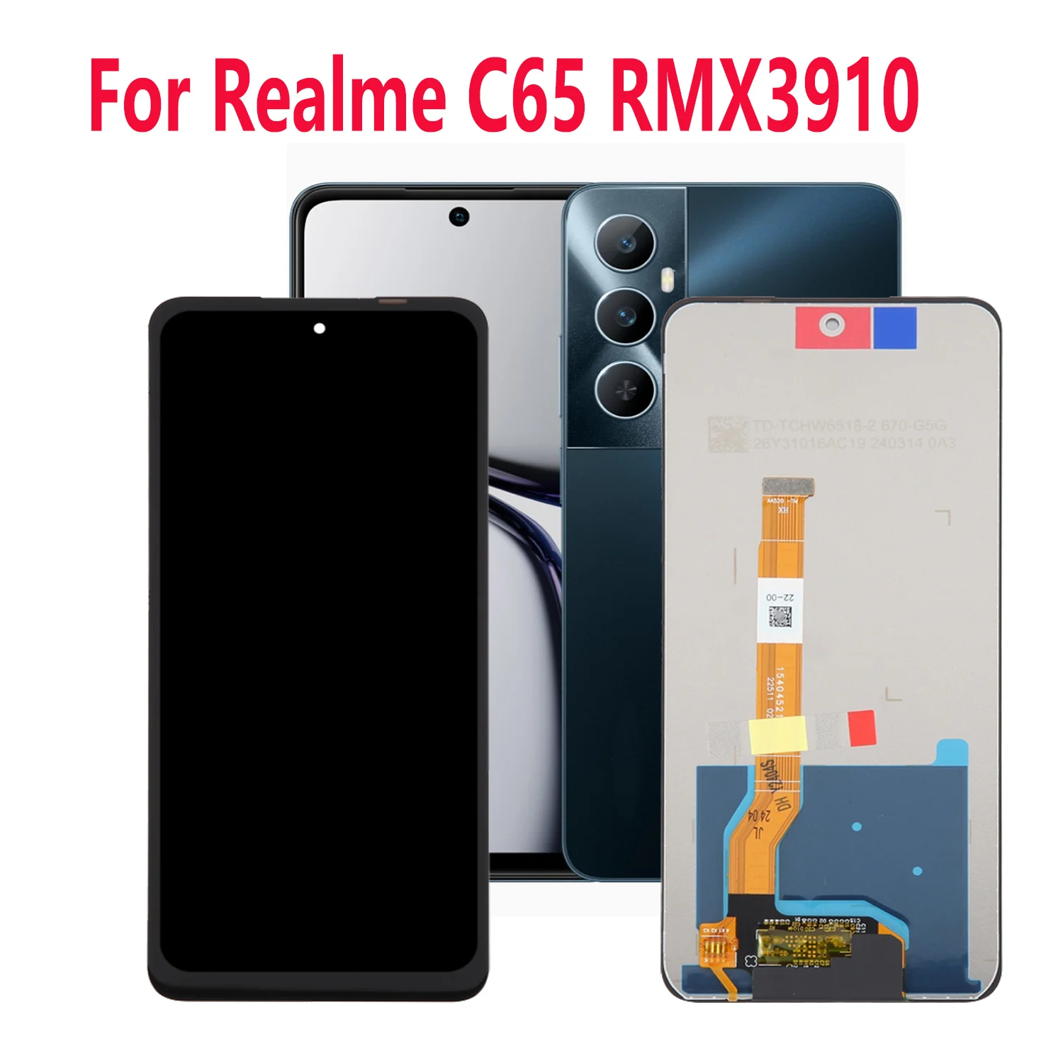 

For Realme C65 RMX3910 LCD Display Touch Screen Digitizer Assembly Parts