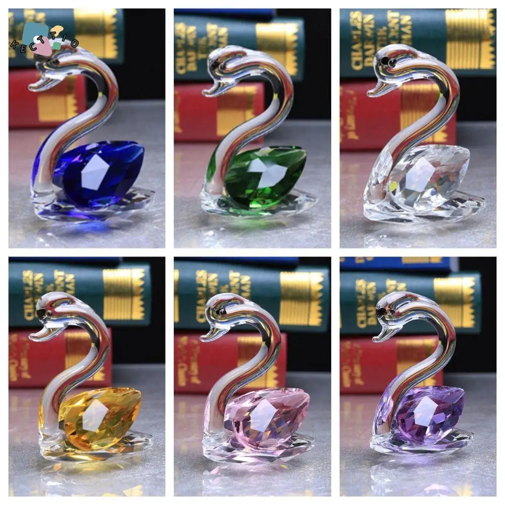 

Birthday Keepsake Crafts Crystal Swan Gift Creative Little Swan Ornament Mini Romantic Swan Statue Desktop