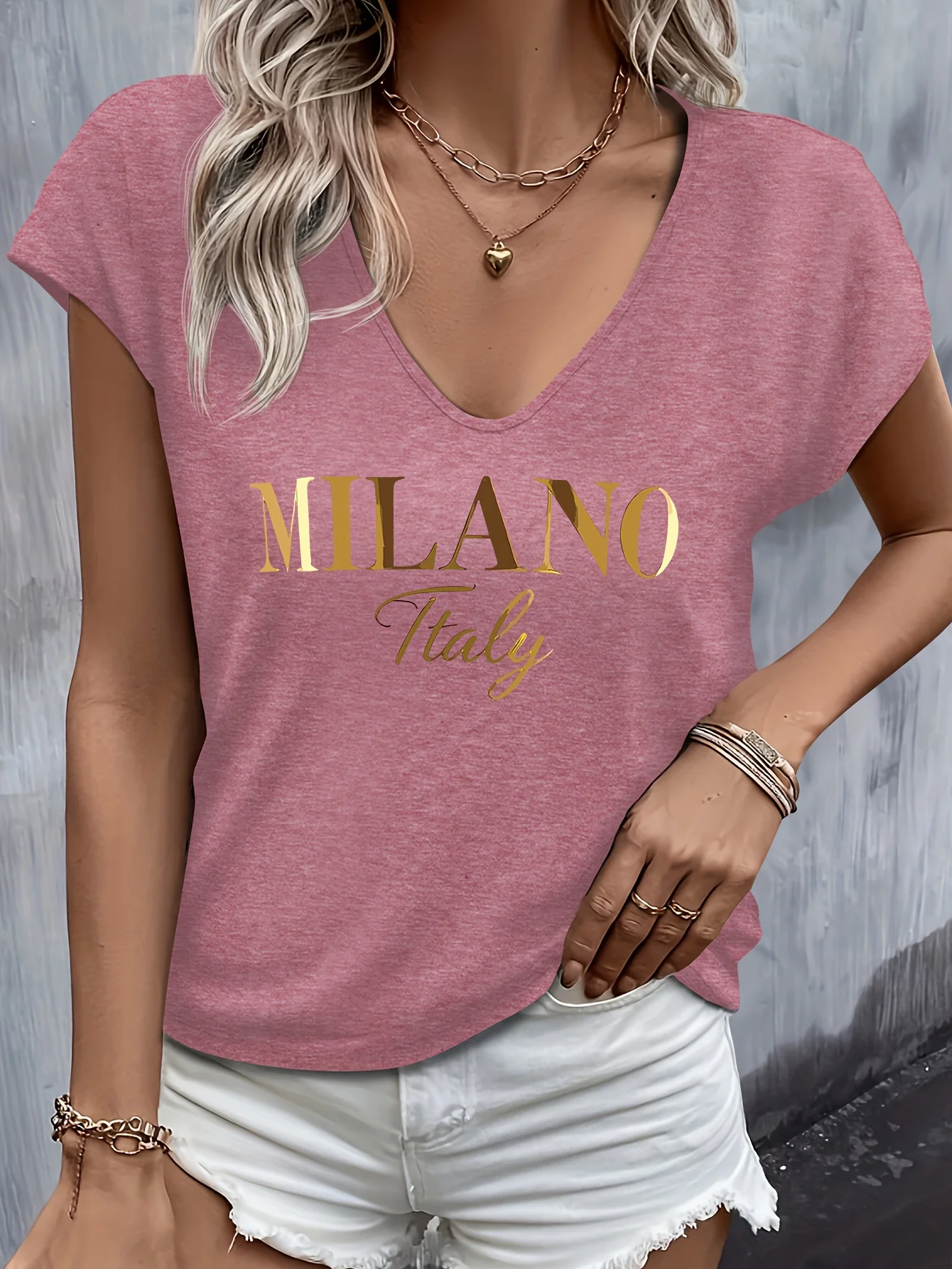 Summer women's short sleeved V-neck loose Modal T-shirt top short sleeved comfortable breathable T-shirt top image 3