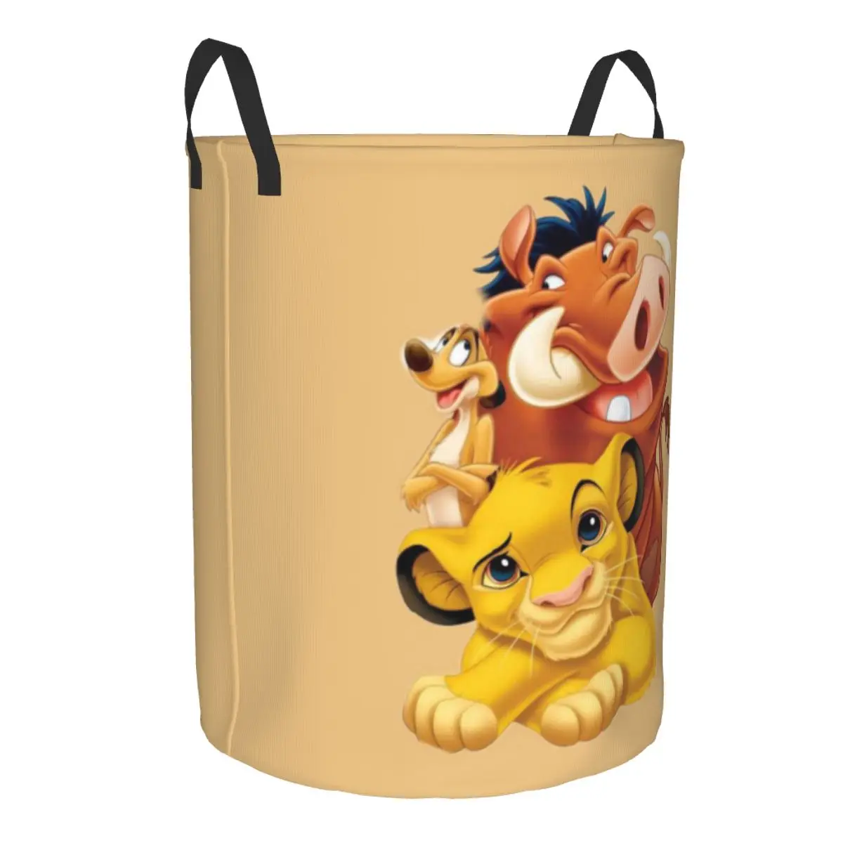 Customized Hakuna Matata The Lion King Laundry Basket Collapsible Large Clothing Storage Bin Simba Pumbaa Cartoon Baby Hamper