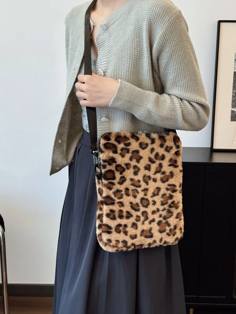 Leopard print Laptop Sleeve 11 13.3 13.6 14 15 15.6 Inch For Macbook Dell Huawei Samsung Xiaomi LG Shoulder Bag Tablet Pouch