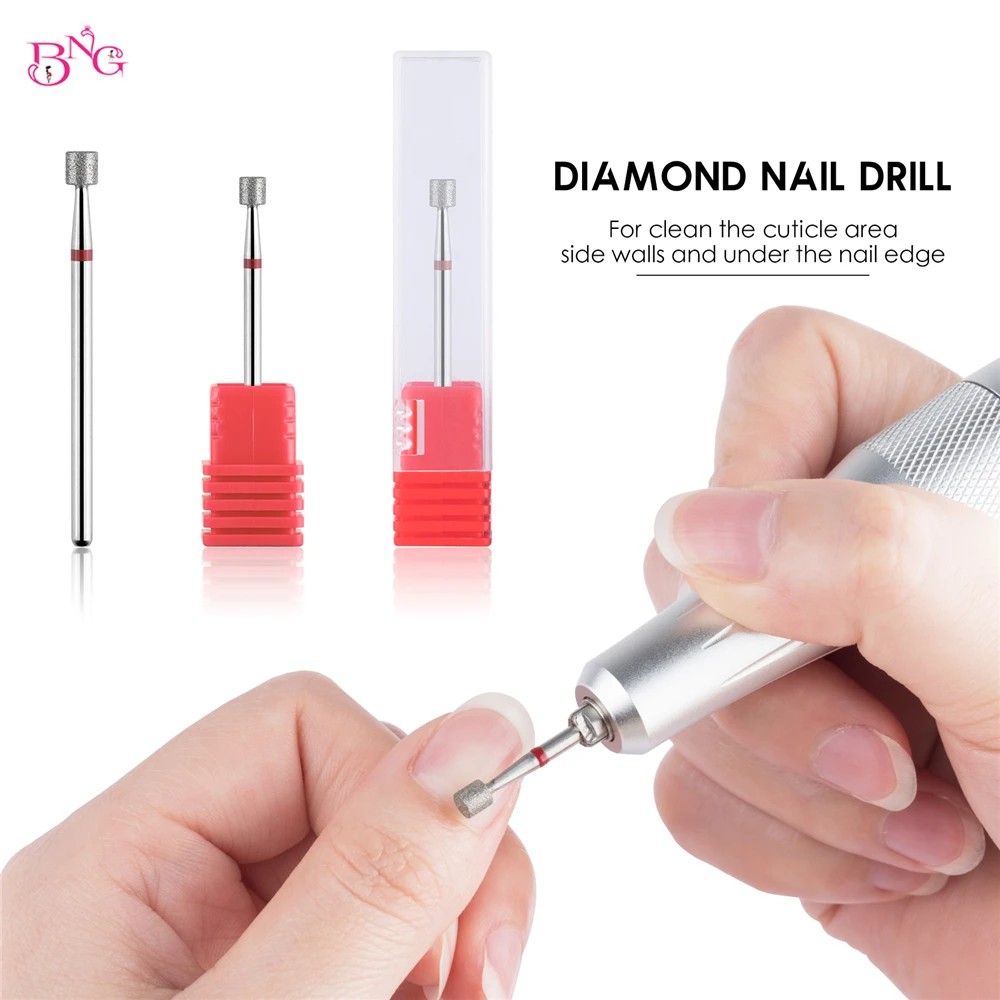 BNG Diamond Nail Drill Bit Cutters for Manicure Cuticle Clean Burr Flat Head Cuticle Drill Bit for Nails  Accessories Tools