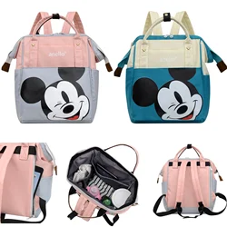 Anime Figure Disney Mickey Mouse Kids Bacpack Mummy Bag Minnie Pattern Travel Handbag Shoulder Bag Children's School Bags Gifts