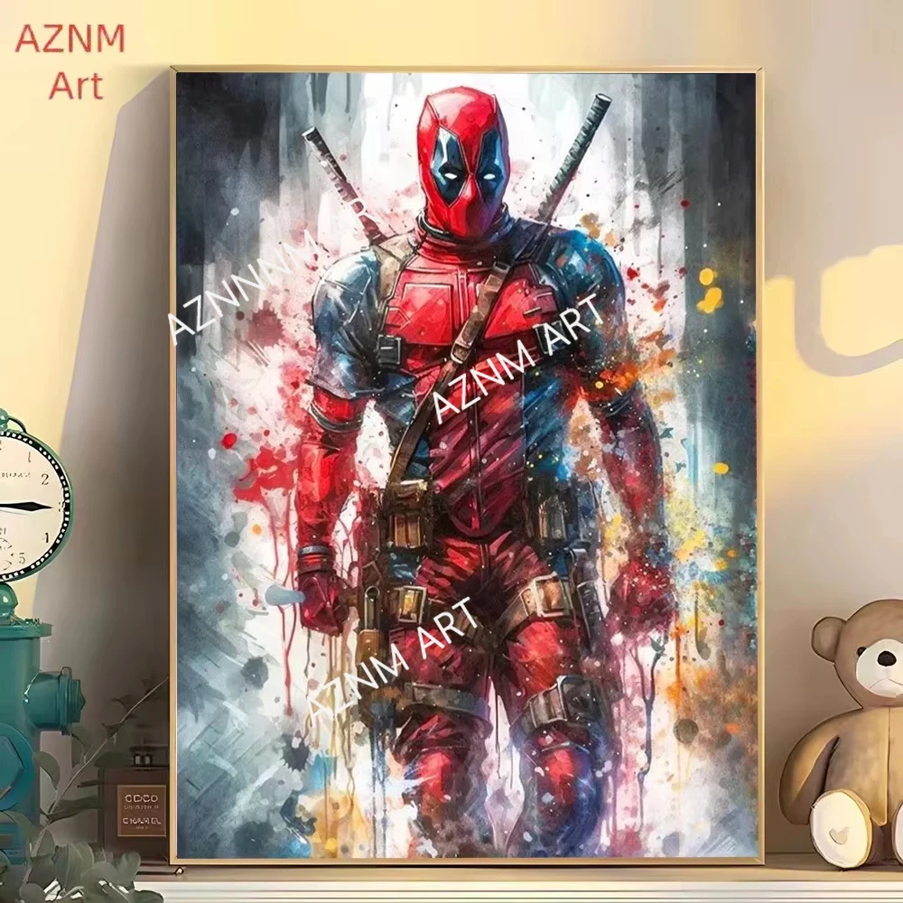 Póster Artístico de Películas de Marvel, Spider-Man, Iron Man, Deadpool, Pintura en Lienzo, Mural de Personajes Clásicos de Anime, Decoración de Pared para el Hogar, Regalo