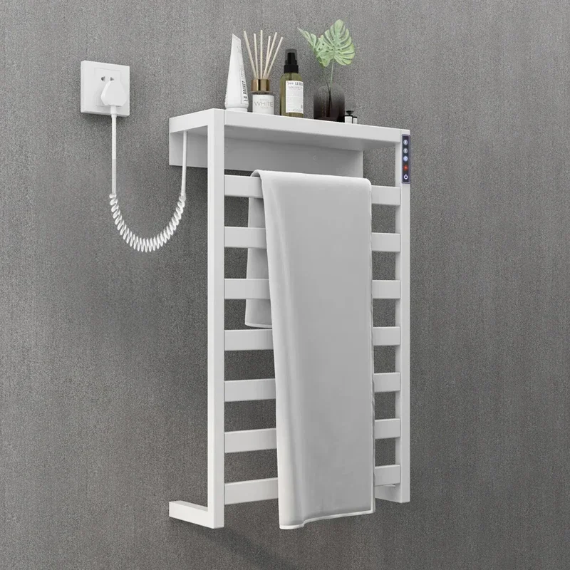A  Electric heating towel rack Small size household ultra-thin bathroom rack Intelligent drying towel rack Small narrow