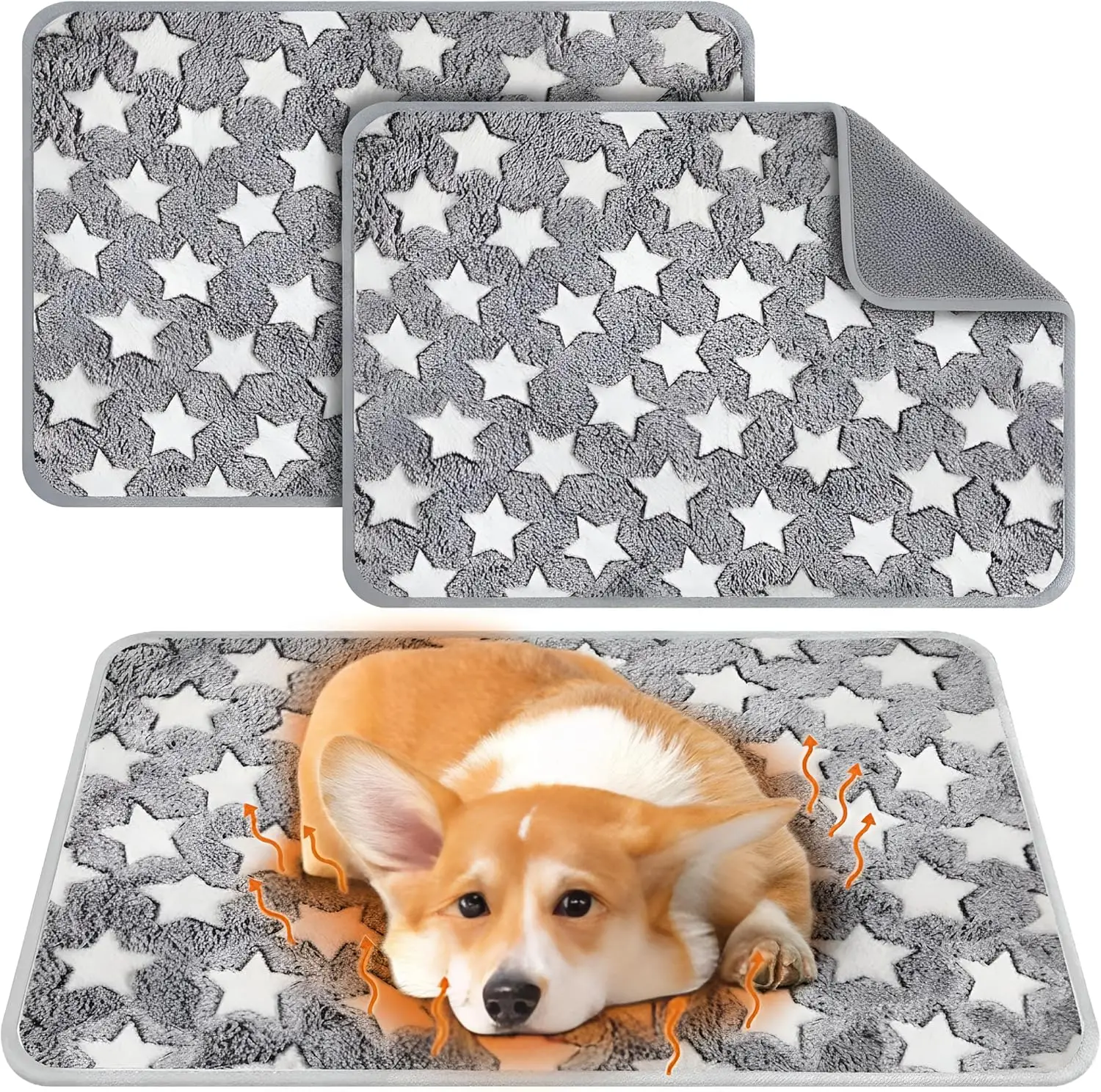 

2 Pcs Large Self Warming Cat Pad Self Heating Cat Mat Bed Dog Crate Pet Blankets Thermal Heated Bed Mat for Outdoor Indo