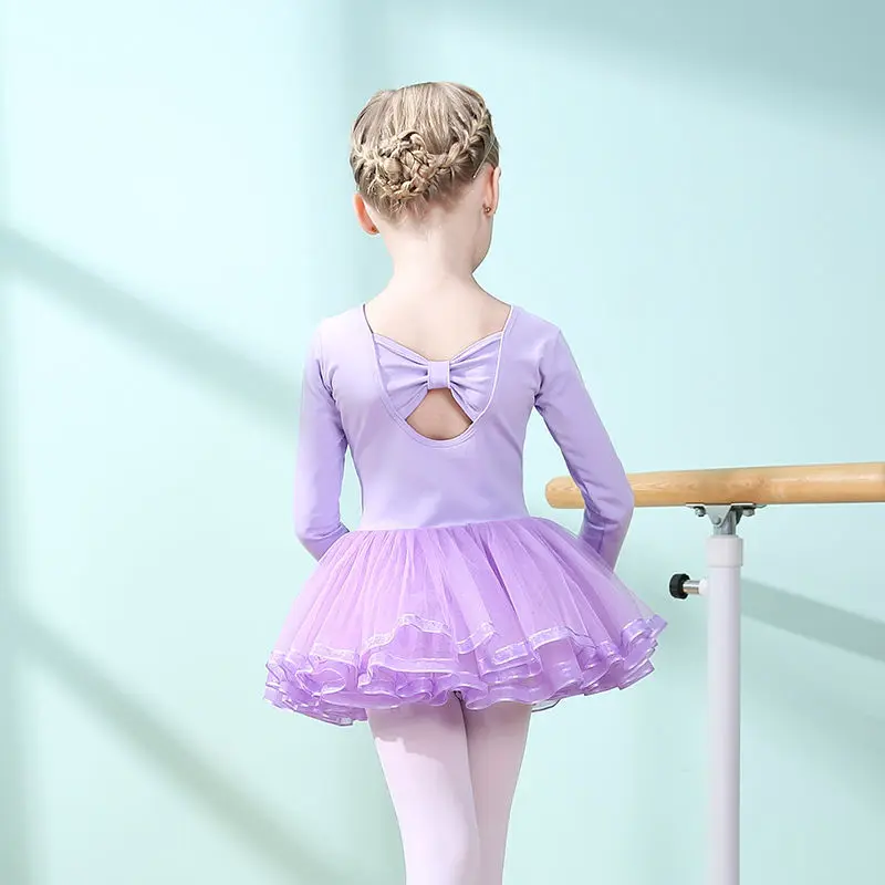 Girls Ballet Dress Children's Training Dress Figure Skating Costume Leotard For Christmas birthday Party Tutu Dance Clothes