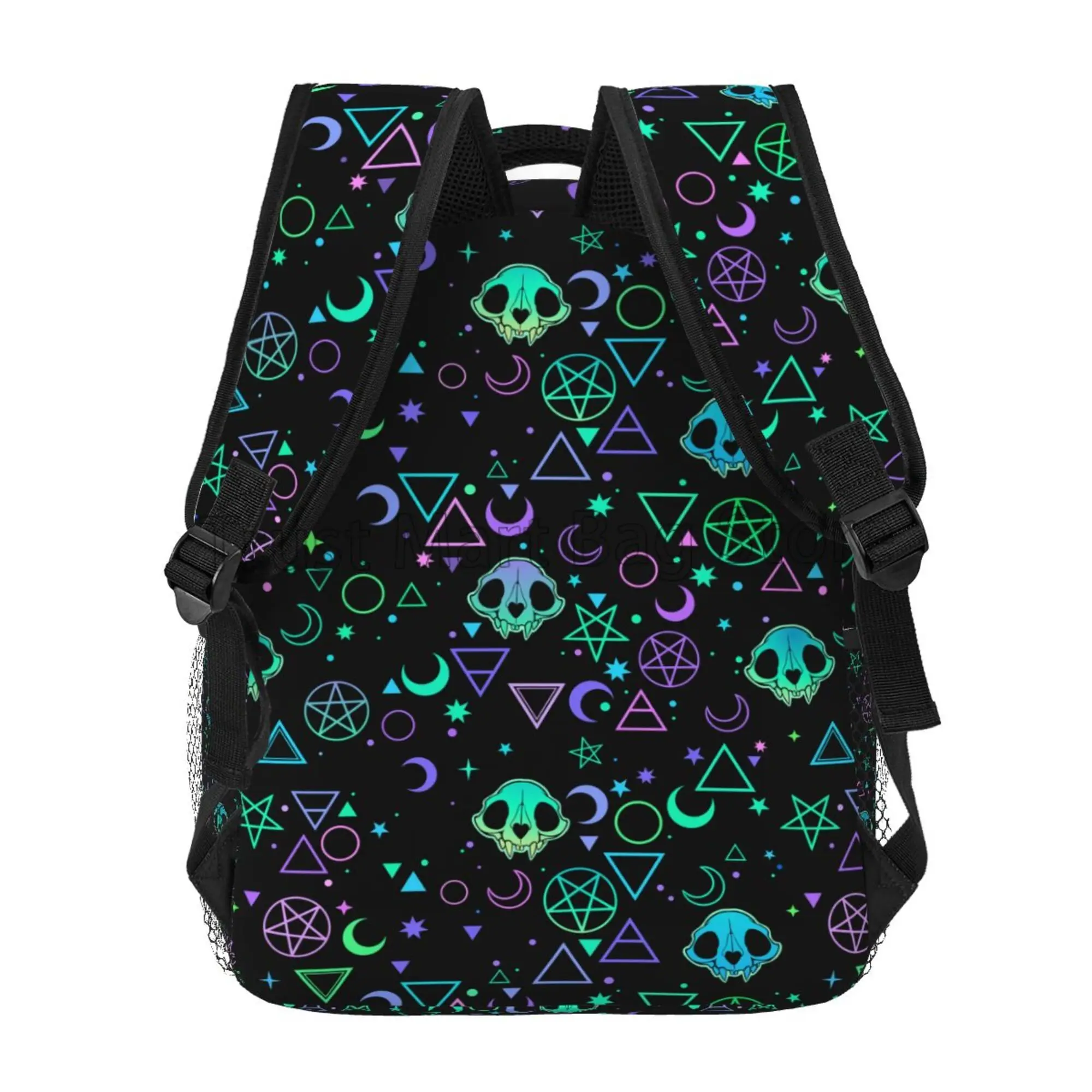 Magic Skulls Print Laptop Backpack Unisex Travel Hiking Camping Daypacks Student School Book Bag Large Casual Shoulder Bags