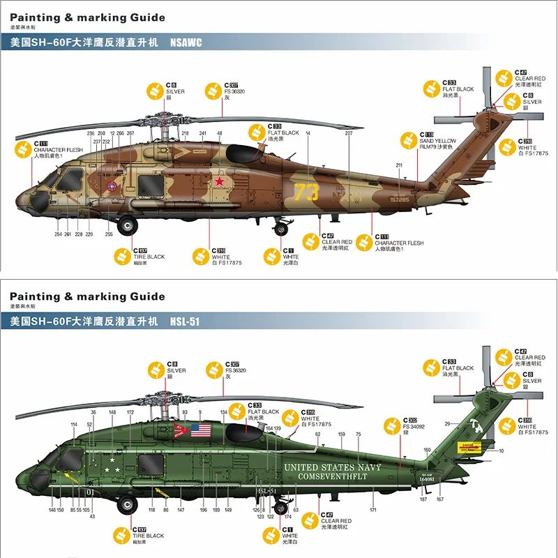 Zmontowany zestaw modeli samolotów Kitty Hawk KH50007 SH-60F Helikopter Ocean Hawk 1/35