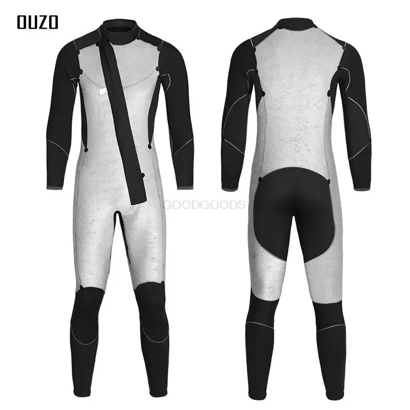 5MM Men Long Sleeve Quick Dry Swimming Suit Adult  UV Protection Snorkeling Surfing Wetsuit Water Sports One-piece Diving Suit