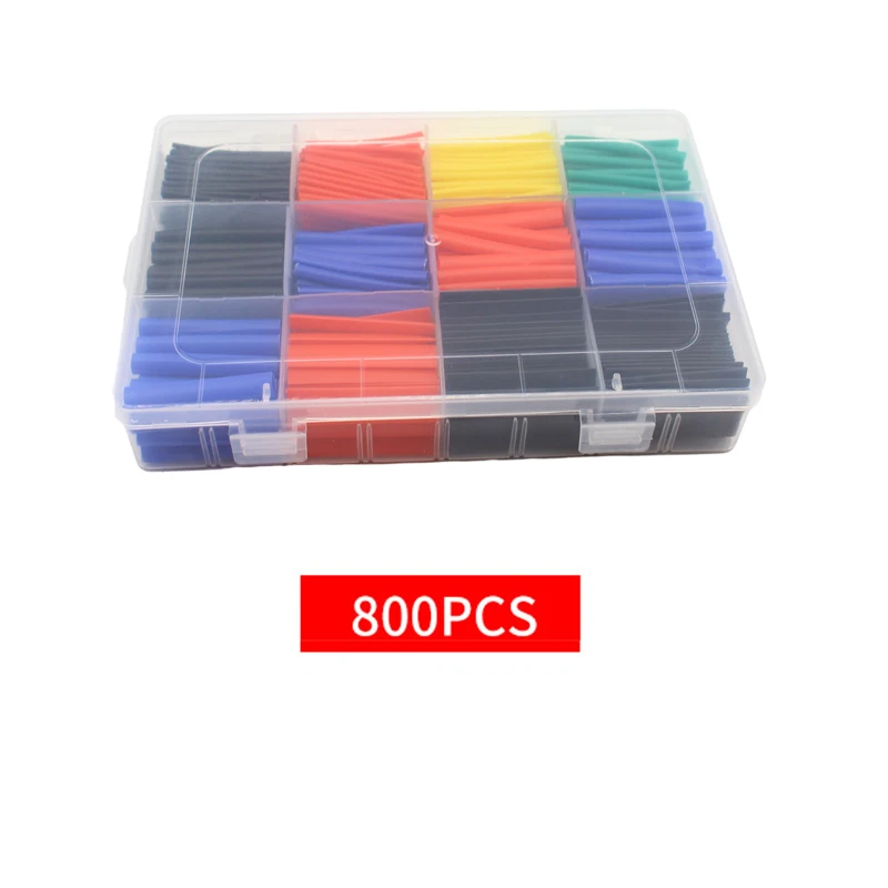 127-800pcs Heat Shrink Tube Thermoresistant Heat-shrink Tubing Wrapping Kit Electrical Connection Wire Cable Insulation Sleeving