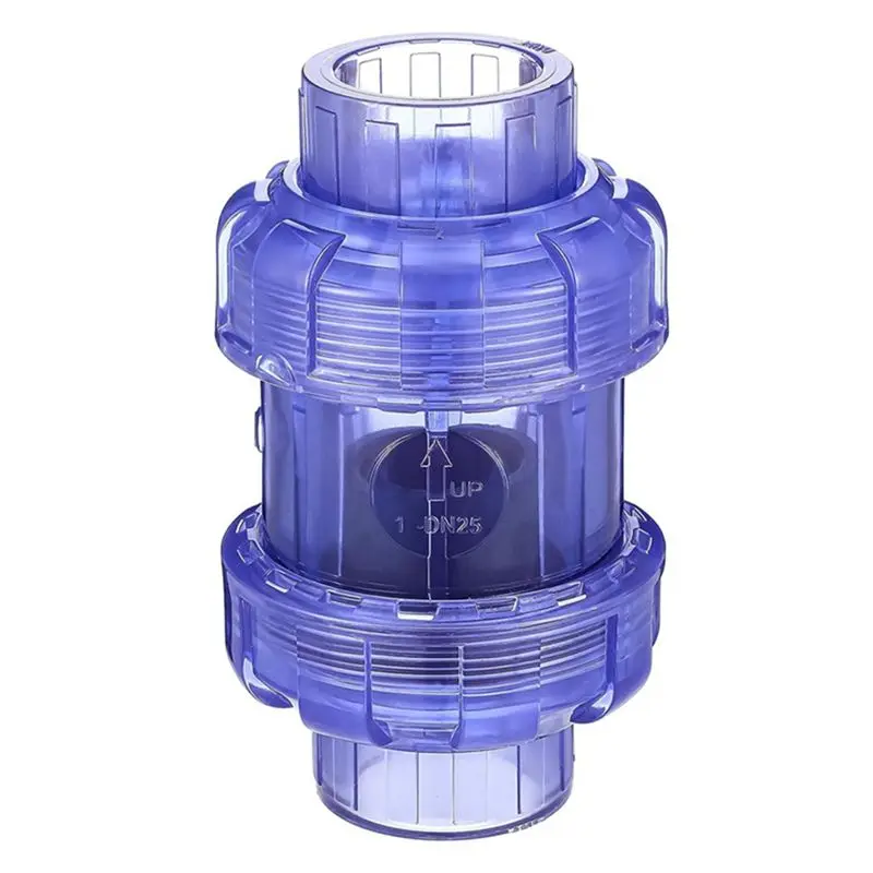 A20I Clear UPVC Check Valve True Union Swing Check Valves Backflow Valve Pool Ball Non Return Valve Pipe Fittings (32Mm)
