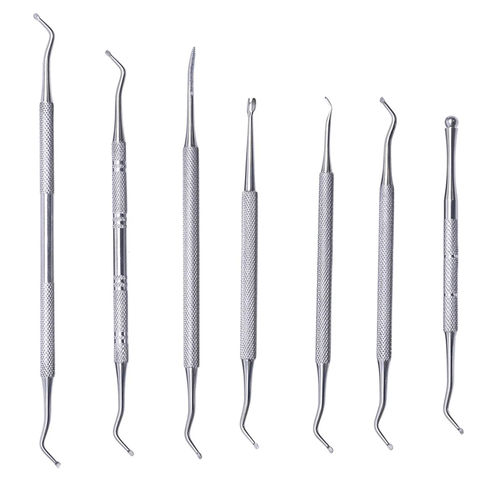 ชุดอุปกรณ์ทำเล็บสแตนเลส 1 ชุด ชุดมืออาชีพสำหรับกำจัดหนังกำพร้าแบบไม่ลื่นไถล ชุดดูแลเล็บแบบพกพา น้ำยาล้างเล็บ