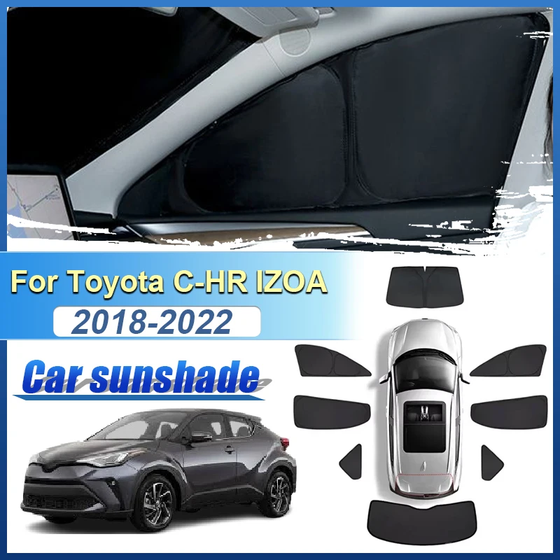 

For Toyota C-HR 2018-2022 Side Windows Visors Privacy Cover Black Foldable Anti Sun Shade Parts Windshield Tools Car Accessories