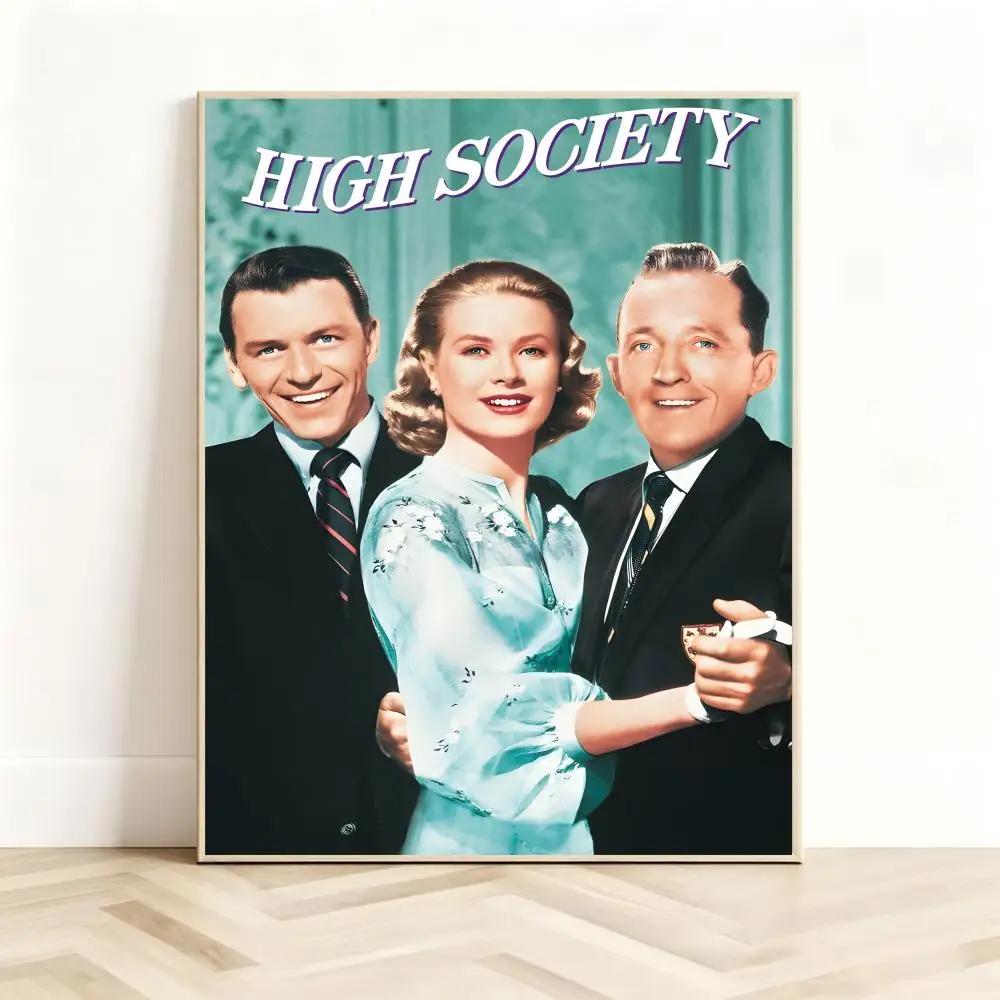 Glamorous Drama Movie H-High Society Poster Classic Self-Adhesive PP Wall Sticker for Living Room Bar Decor Gift