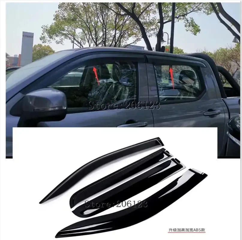 Side Window Visor For GWM Poer Ute Cannon Pao Power 2019 2020 2021 2022 2023 Car Weathershield Sun Rain Guard Window Deflector