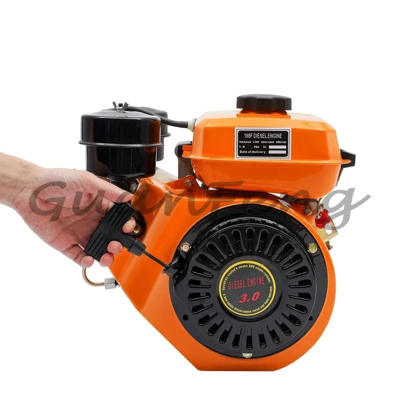 Heavy‑Duty 4‑Stroke 196 CC Single‑Cylinder Air‑Cooled   Motor, Hand‑Pull Manual Start, Stable 3000 RPM Rated Speed