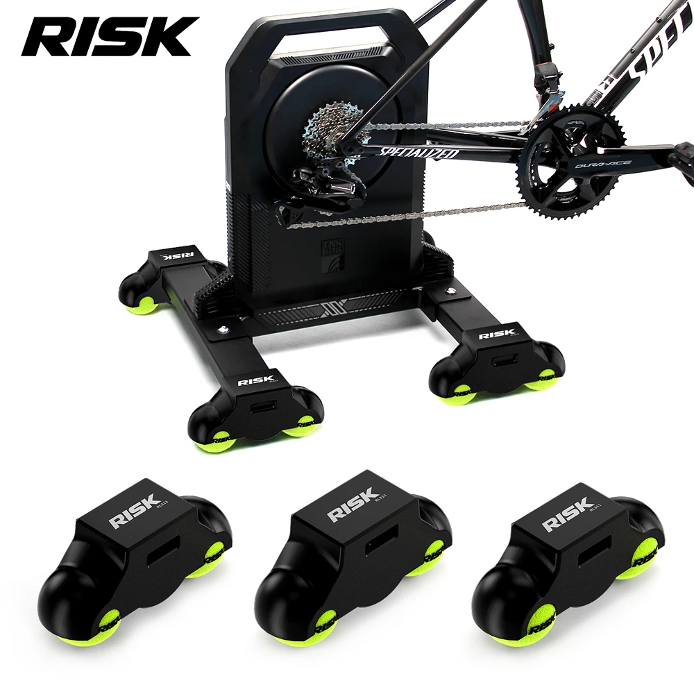 

RISK X2 MAX Bicycle Snap Rocker Trainer Buffer Foot Pads Accessories Bases with Screws Kit Shock Absorbing Tennis Foot Pads for