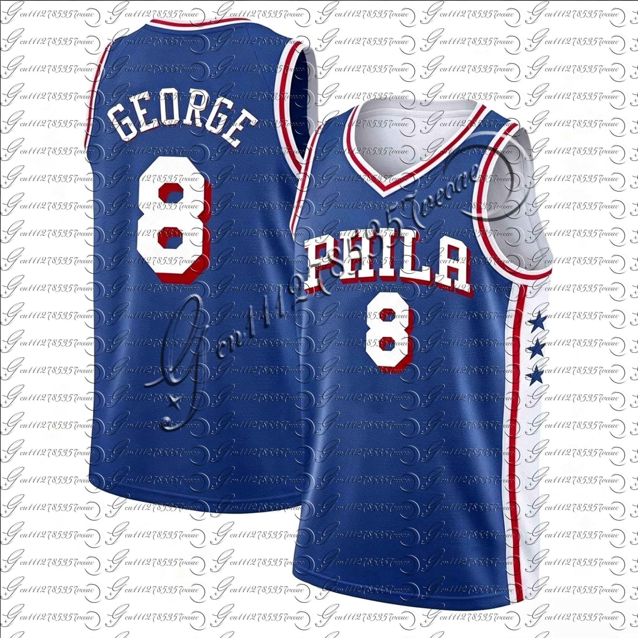 Herren PHILA Basketballtrikot Ärmellos Vintage Shirts Atmungsaktive Sportbekleidung Fan Match Trainingsweste FamilyMatching – Detail 15