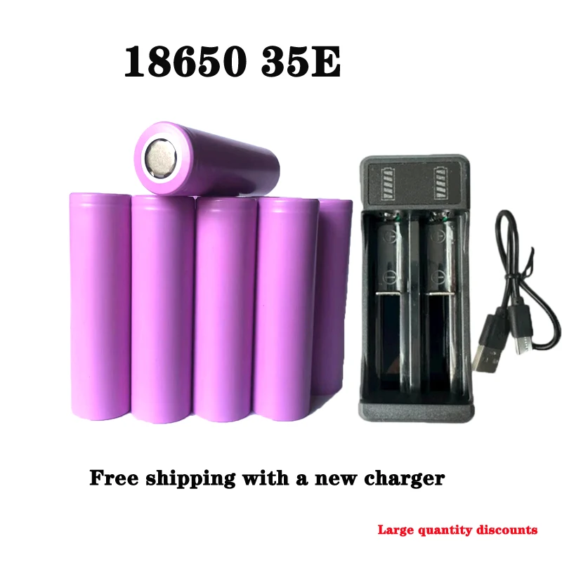 Free Shipping 2024 Original for 18650 3500mAh 25A Discharge INR18650 35E 3500mAh Li-ion 3.7v Rechargable batteries 18650 Battery