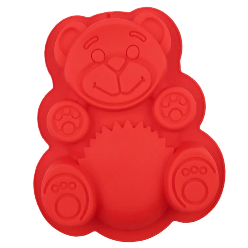 Wholesale Single Bear Silicone Cake Mold Home Bread Baking Mould Easy Release 1344