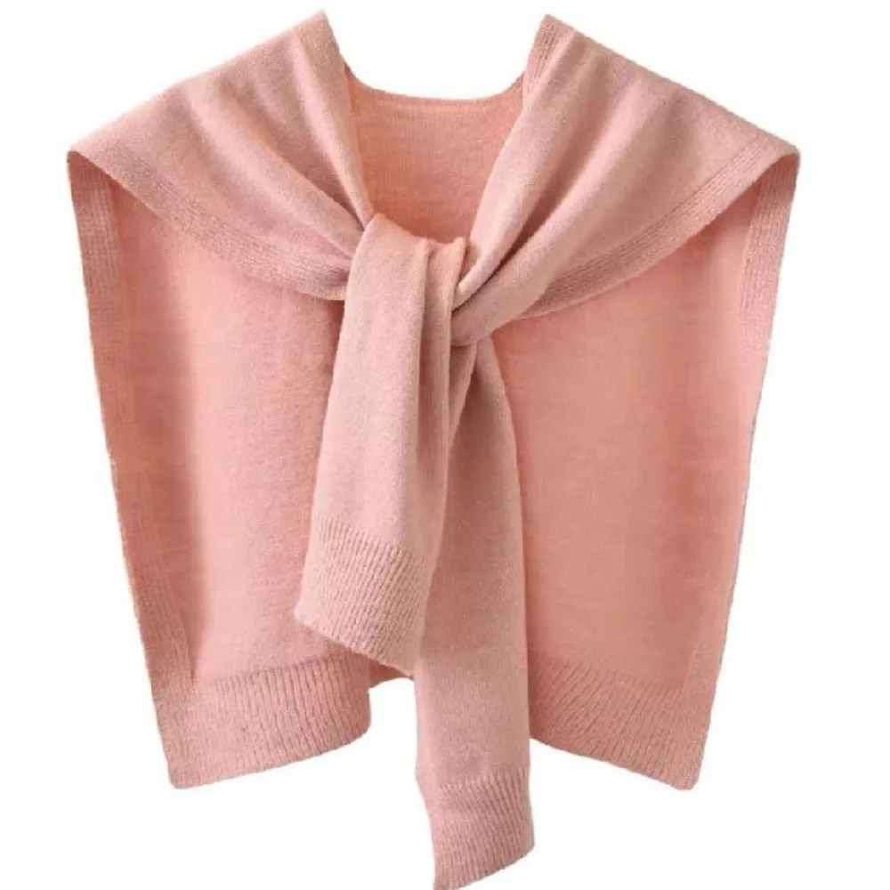 

Retro Blouse Shoulders Knitted Shawl Cape Cloak Fake Collar Wraps Scarf Accessories Knit Scarf Female