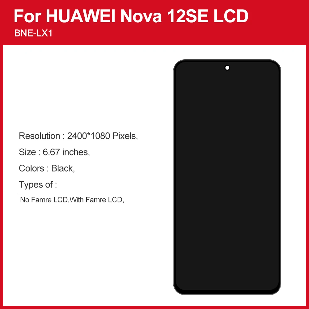 Brand new For Huawei nova 12 SE LCD Display BNE-LX1 Touch Screen Digitizer Assembly For nova12 SE Screen Replacement