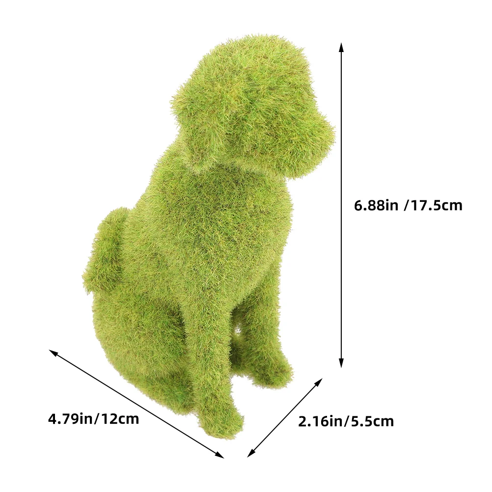 2 Pcs Simulated Lawn Puppy Flocking Animal Artificial Small Adornment Decor Patio Decoration Desktop Outdoor