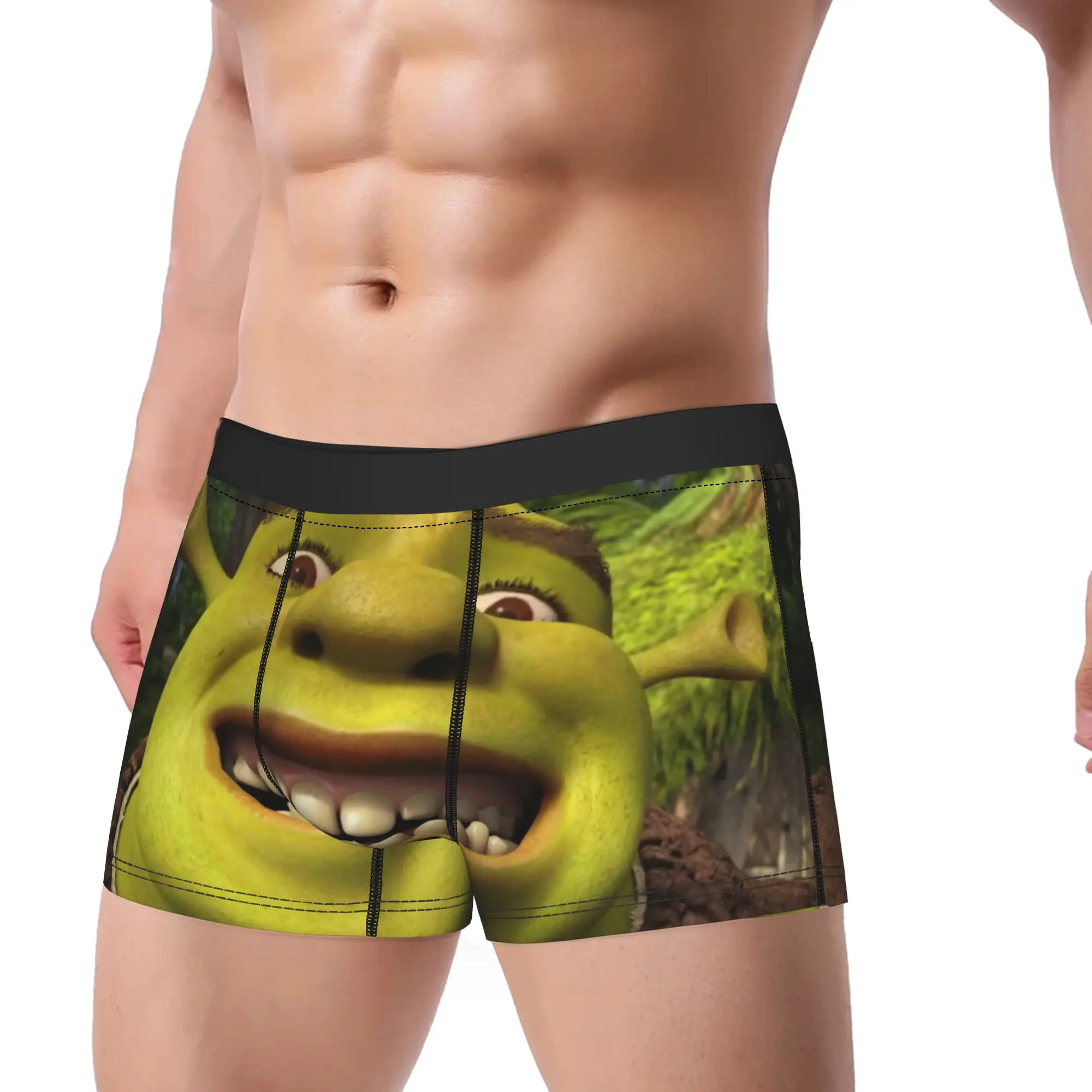 Humor Boxer Shreks Smile Memes Shorts Panties Briefs Men's Underwear Cartoon Breathable Underpants for Homme S-XXL