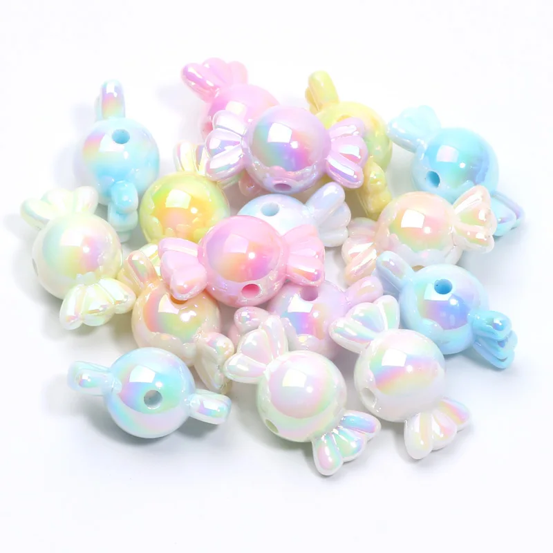 10pcs Gradient Color Sweets Acrylic Beads Loose Spacer Beads For Jewelry Making DIY Bracelet Necklace Earring Charms Handicrafts