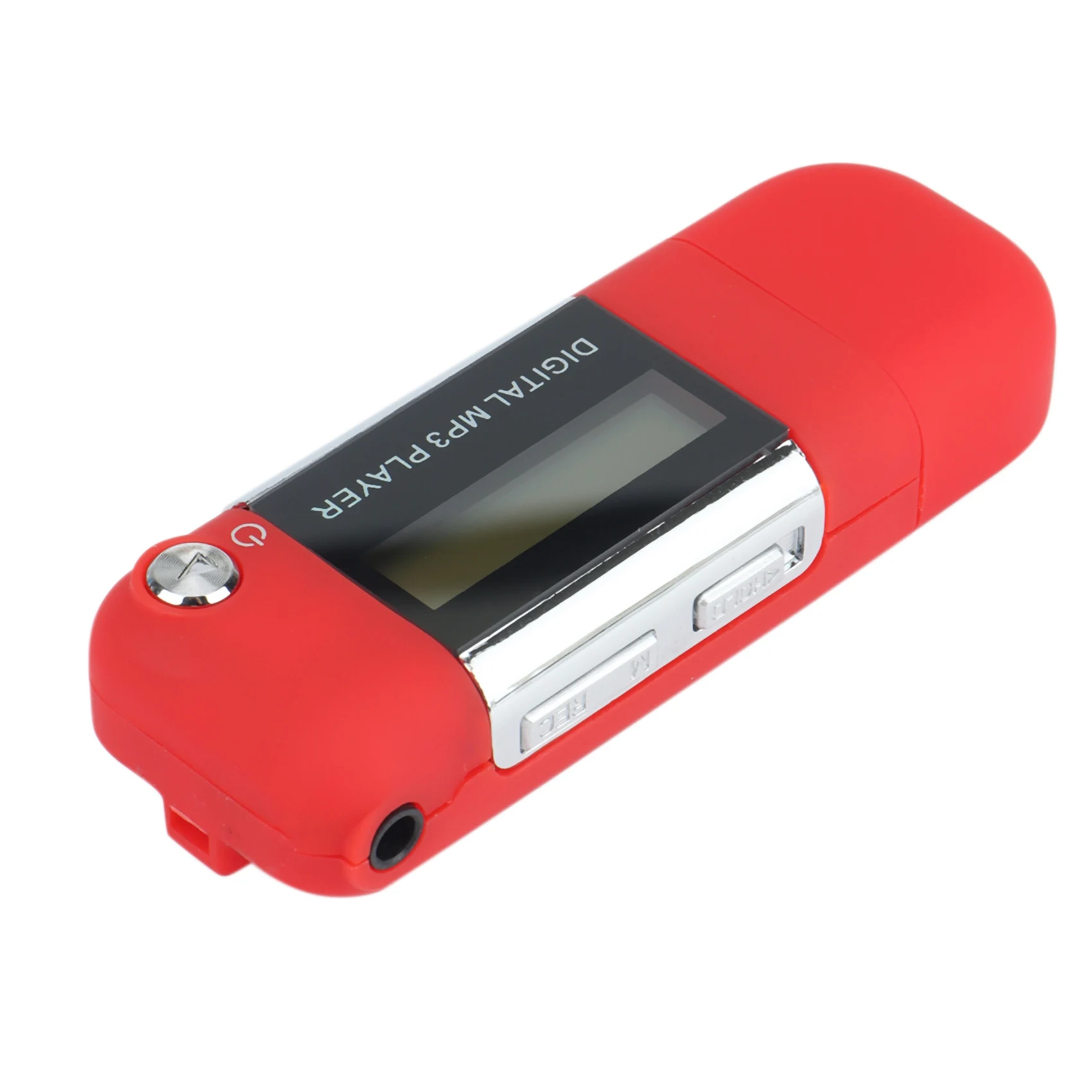 مشغل موسيقى Mp3 بسعة 4 جيجابايت على شكل قرص U يدعم بطارية AAA قابلة للاستبدال والتسجيل (أحمر) ST