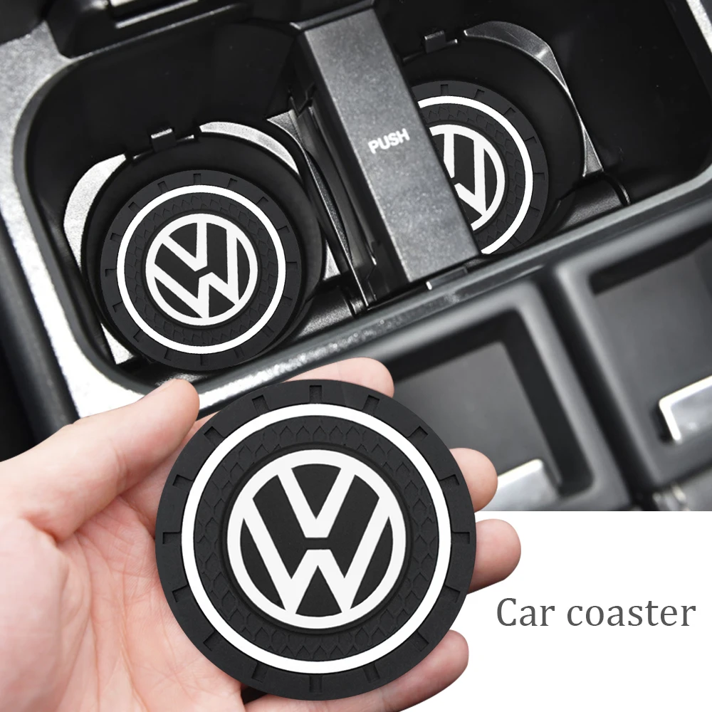 

New 2PCS Car Water Cup Bottle Holder Anti-slip Pad Mat Silica Gel For VW Volkswagen Jetta Polo Touran Golf Passat car styling