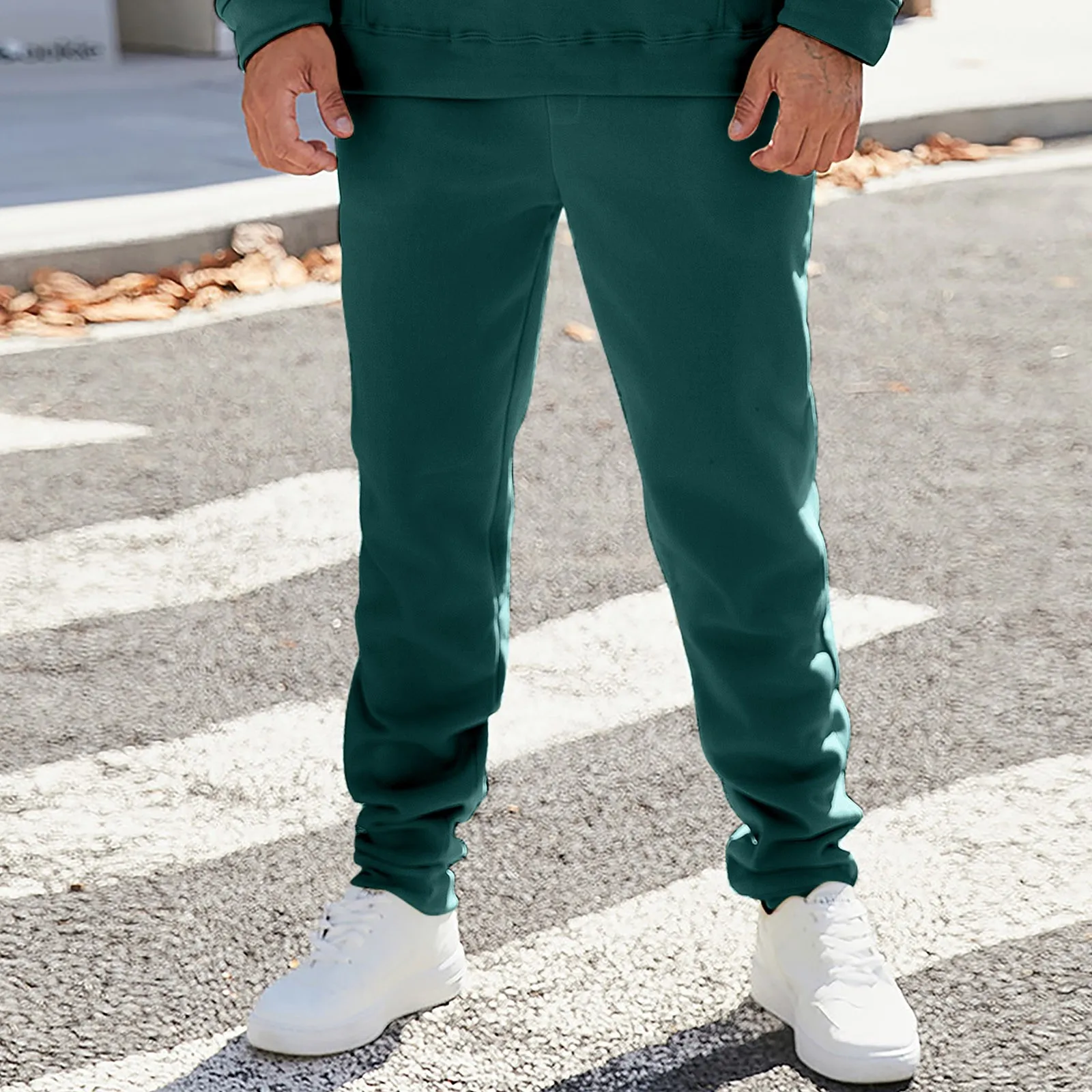 Green Sweatpants Men And Women's Fall Winter Solid Color Basic Trousers Lace Up Sportwear Jogging Pants Male Hip Hop Pants