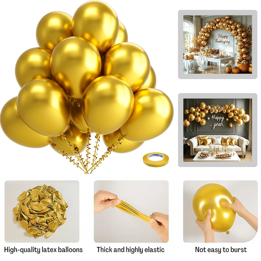 Metall Latex Ballon Set 5/10/12 Zoll Gold Ballon Geburtstag Hochzeit Baby Shower Party Abschluss Dekoration Kinder Spielzeug Globus Ballon