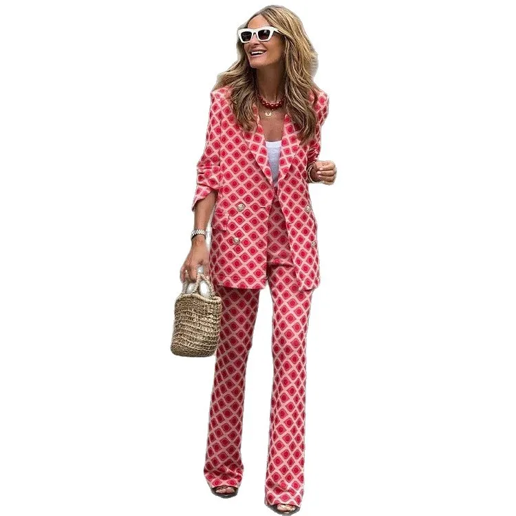 Women's Digital Print Bohemian Suit Long Sleeve Cardigan. And Pants. Set 3043 Women's Casual Dresses Clothing Outfits Femme