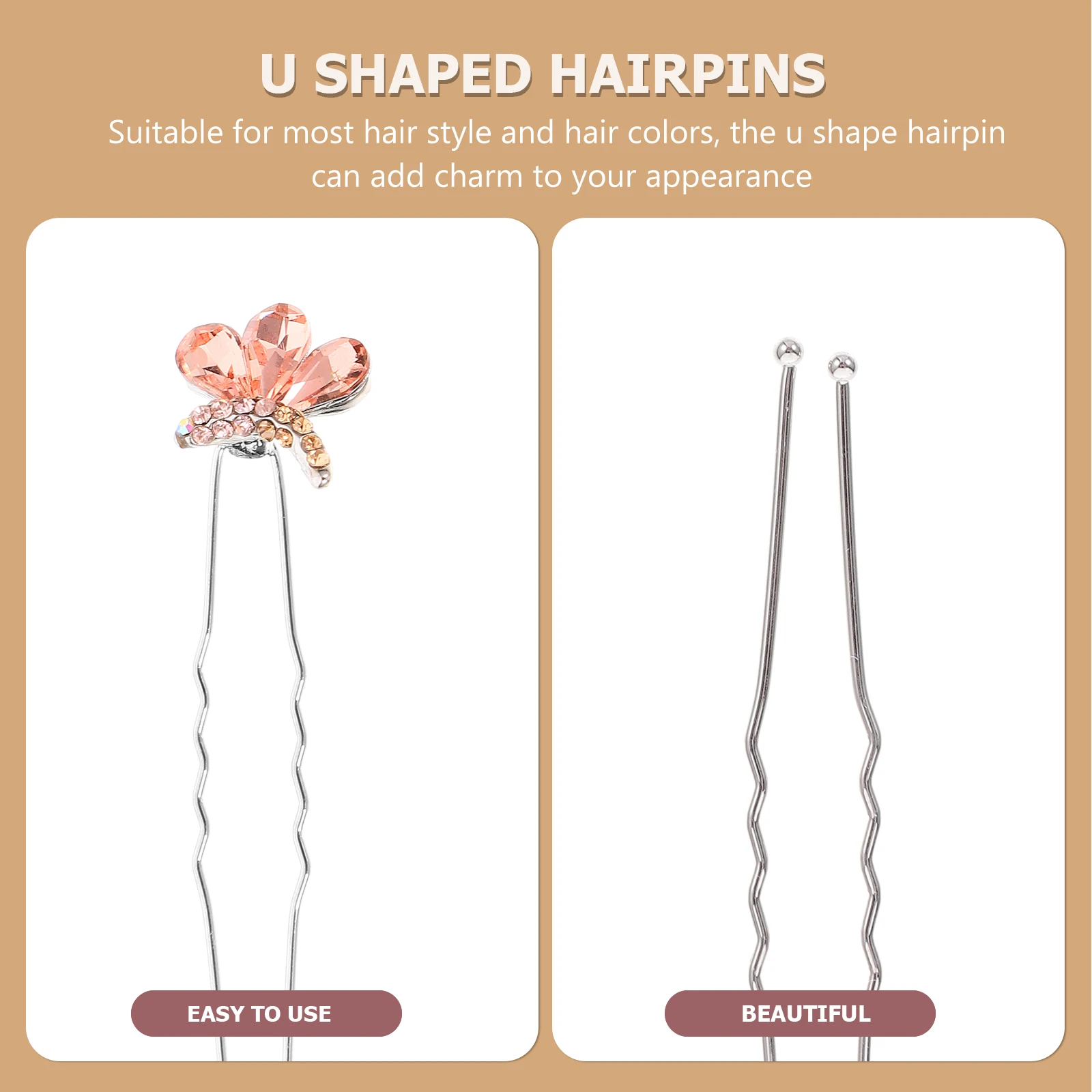 

4 Pcs Hairpin Jewelry Accessories for Bridal U Shaped Hairpins Wedding Bride Korean Version Metal