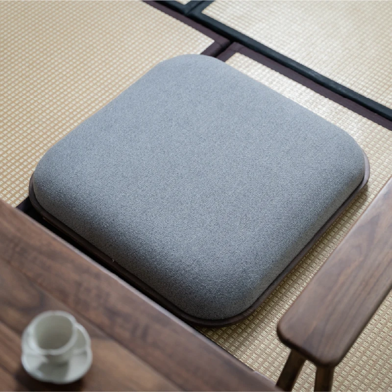 New Chinese tatami mat cushion, black walnut kneeling, meditating meditation floor mat, home tea room mat, wooden cushion