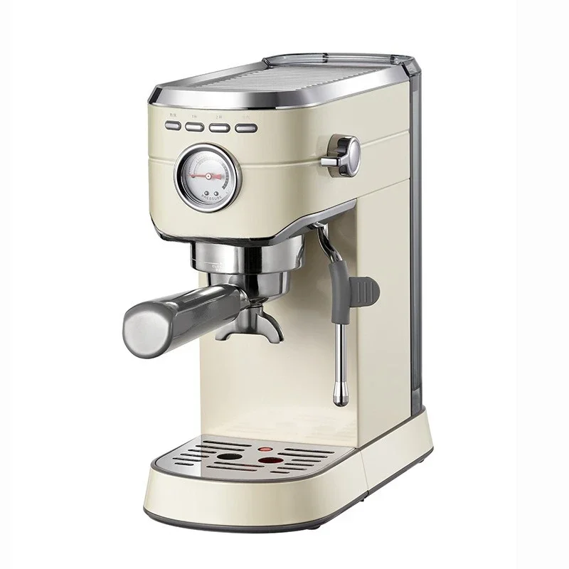 

Coffee machine mini small steel cannon Italian semi-automatic home, small retro all-in-one machine