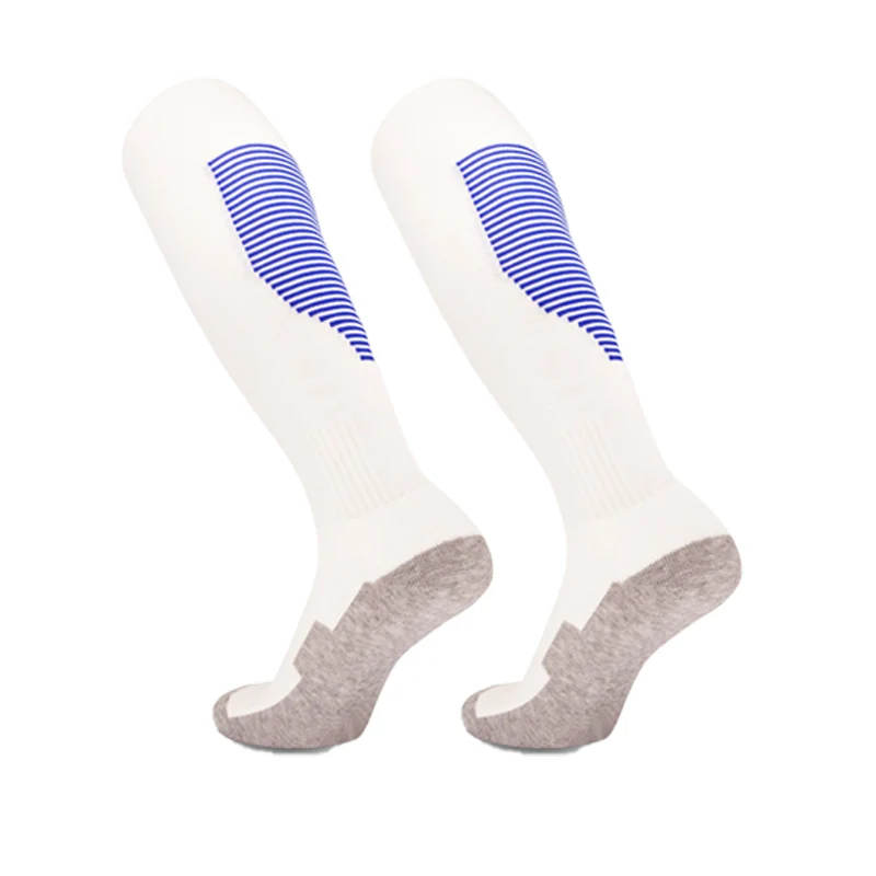 Streep Sportvoetbal Sokken Volwassen Kinderen Ademende Voetbalclub Knie Hoge Training Hardlopen Lange Kous Handdoek Bodem Sok Unisex